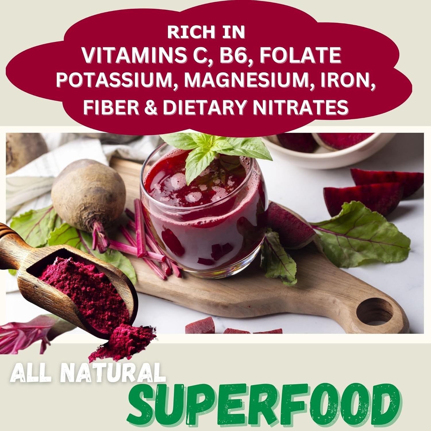Chérie Sweet Heart Organic Beet Root Powder 1 LB Raw Non-GMO Vegan Gluten-Free - Image 3