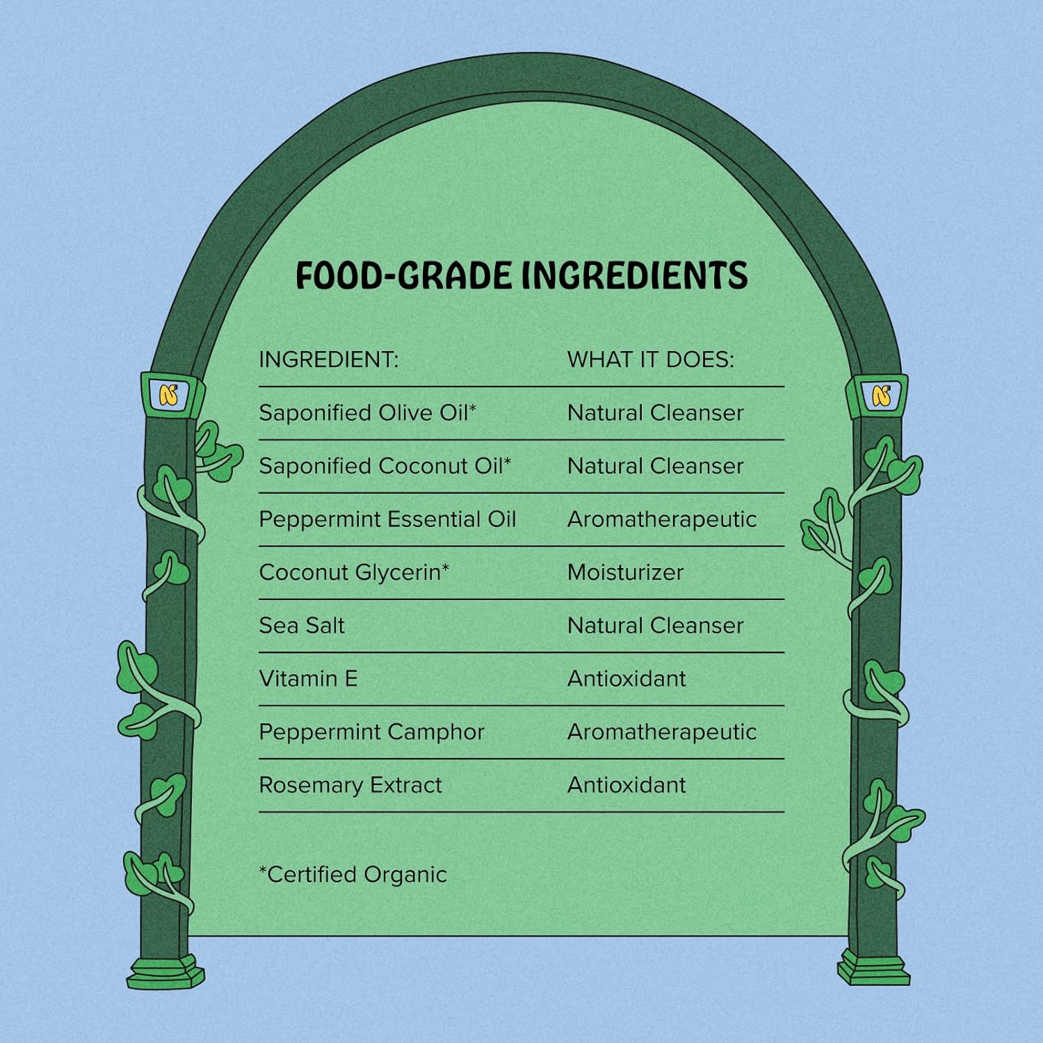 Naked Feast Organic Peppermint Olive Oil Castile Liquid Soap Body Wash Hand Soap 16 oz - Image 2