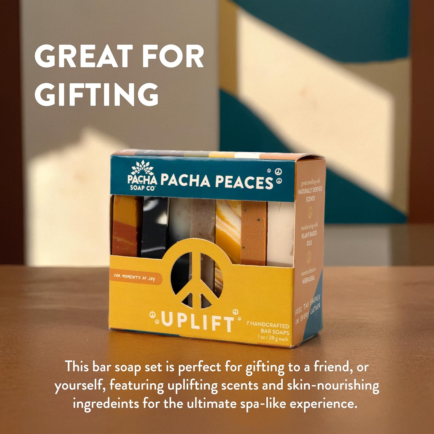Pacha Peaces Bar Soap Uplift 2 Pack | Premium, Handcrafted, Hydrating | Natural Face Wash, Hand Cleanser, Body Wash | Soothing Essential Oils, 4 oz - Image 3