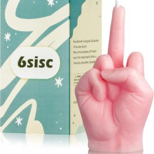 Middle Finger Scented Candle Light Pink Danish Pastel Room Aesthetic Decor Pine Aromatherapy Candles Natural Soy Wax Hand Gesture Fragrance Candle for Teen Home Bedroom Supplies Birthday Gifts
