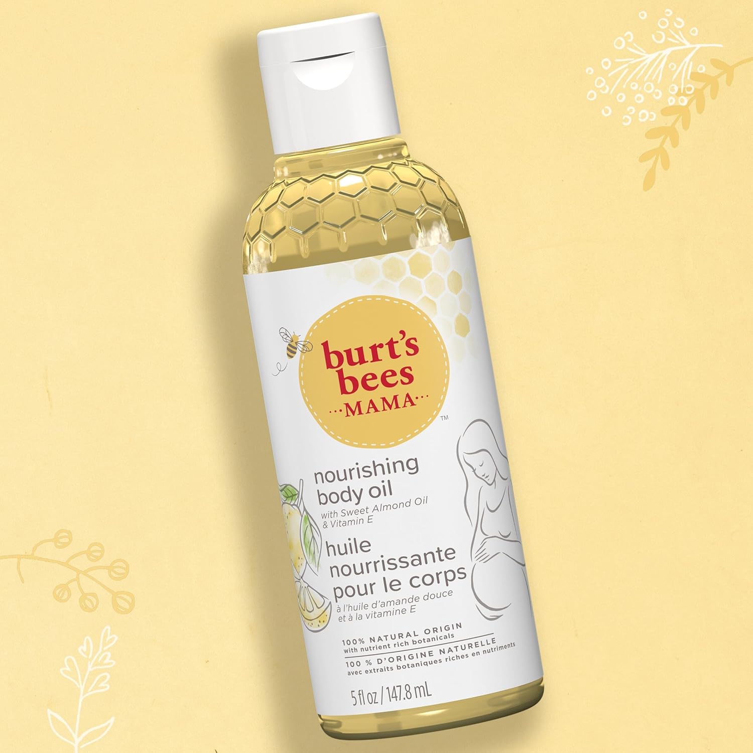 Burt's Bees Mama Body Oil with Vitamin E, 100% Natural Origin, 5 Fluid Ounces, Pack of 3 - Image 7