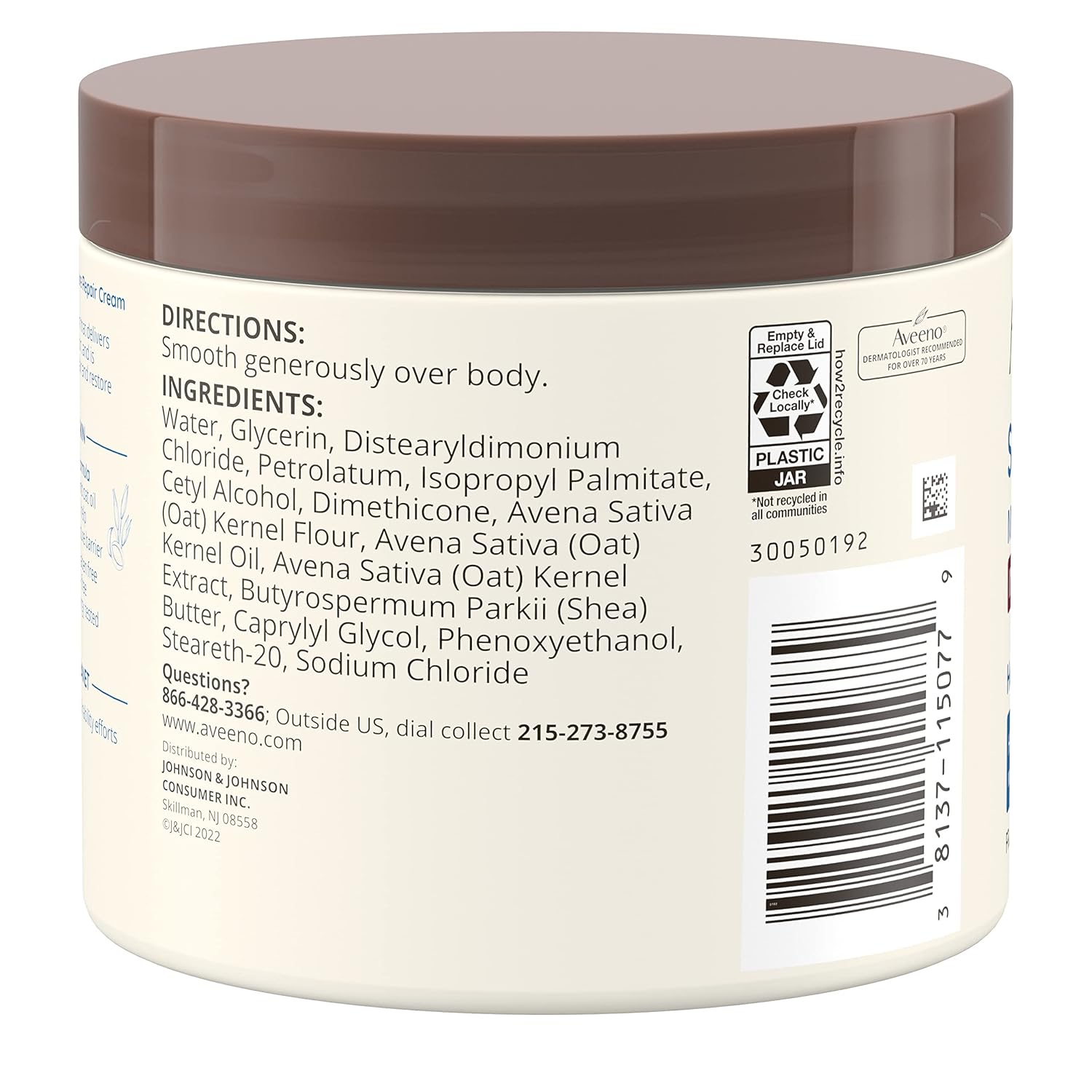 Aveeno Skin Relief Intense Moisture Repair Body Cream with Triple Oat & Shea Butter Formula, Helps Relieve & Restore Extra-Dry Skin with Long-Lasting Moisture, Fragrance-Free, 11 oz - Image 8