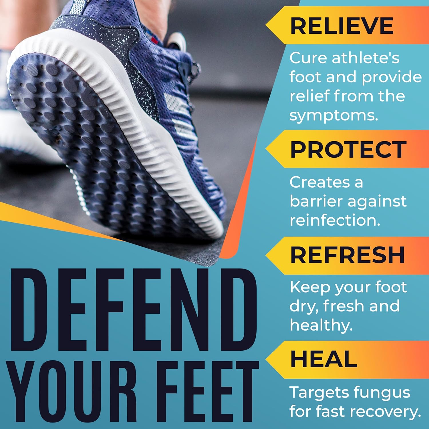 Foot Cream | Athlete’s Foot Cream for Cracked Heels, Dry Skin & Itchy Feet | Relieves Itching, Burning & Redness | Antifungal Treatment Helps with Nail Fungus, Jock Itch & Ringworm | 4.05 fl oz - Image 3