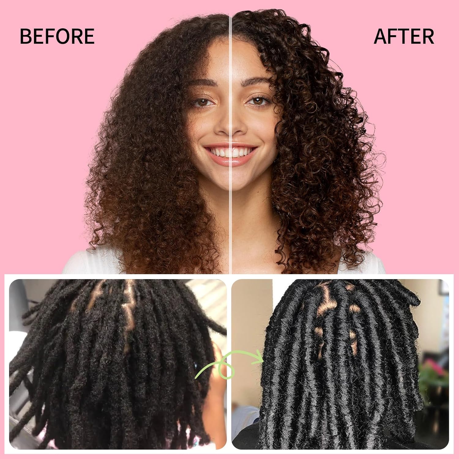 Rose Spray for Hair Loc Rose Water Hair Scalp Moisturizer- 2 in 1 Deep Clean & Conditioner Apple Cider Vinegar Shampoo, Briad Shampoo For Dreadlocks, Locs, Twist, Foam Sulfate Free for Curly Hair 3PCS - Image 6