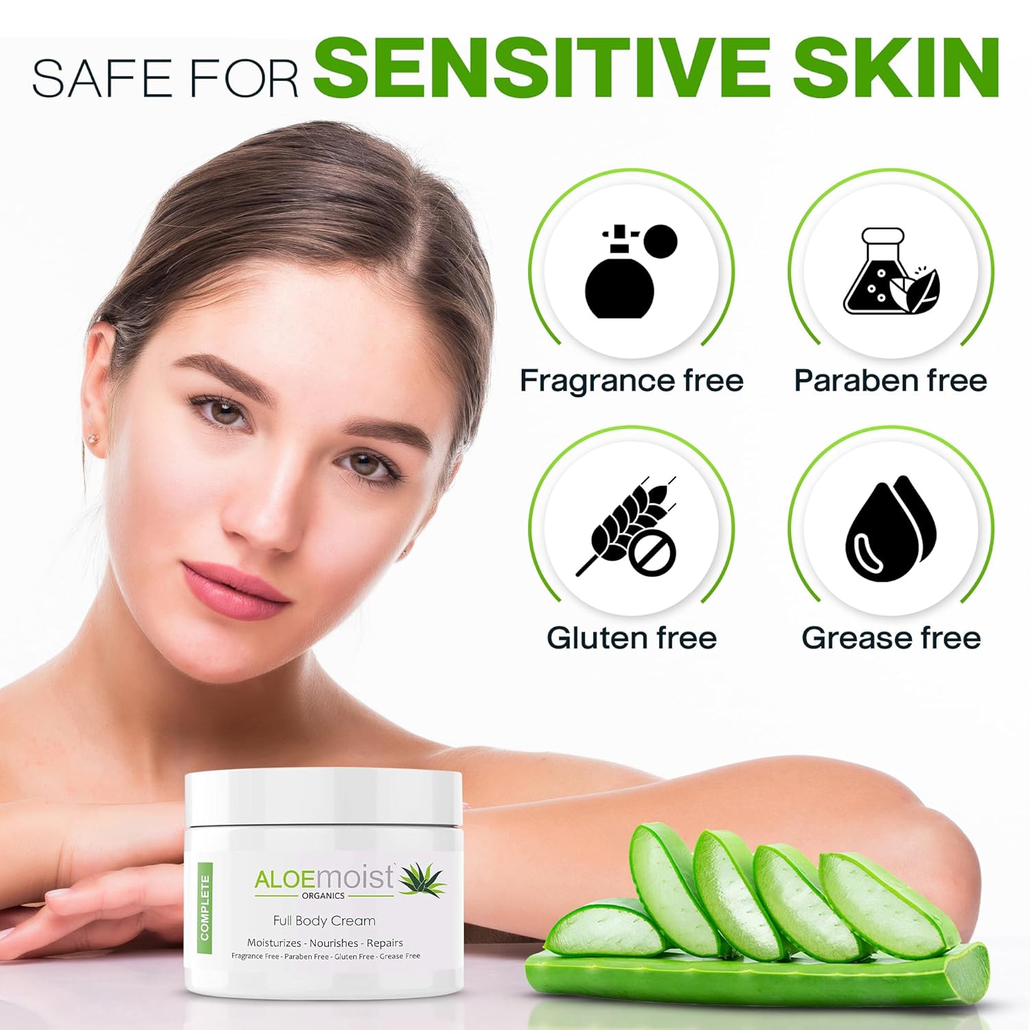 Organic Aloe Vera Face and Body Moisturizing Cream with Vitamins Shea Butter 8 oz 2 Pack - Image 5