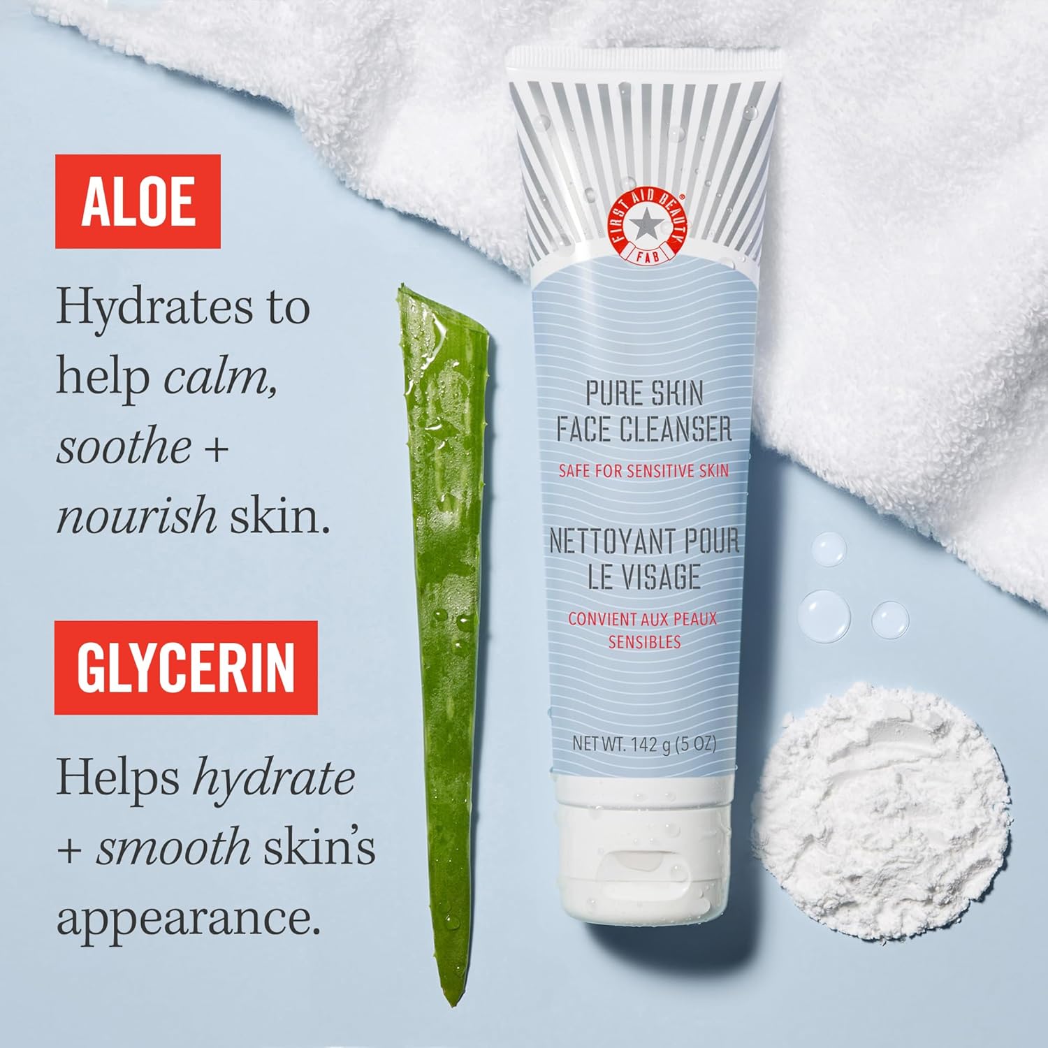 First Aid Beauty - Pure Skin Face Cleanser, Effectively Removes Makeup, Dirt, and Impurities, Gentle Cleanser Leaves Skin Soft & Supple, Safe for Sensitive Skin, Fragrance Free, 2 oz - Image 2