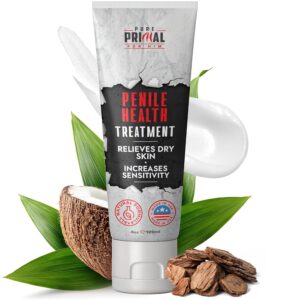 Pure Primal Penile Health Cream for Men – Daily Moisturizer Penile Cream for Sensitive Skin – Supports Foreskin Restoration – Hydrating Relief for Dryness & Irritation – Unscented – 4oz