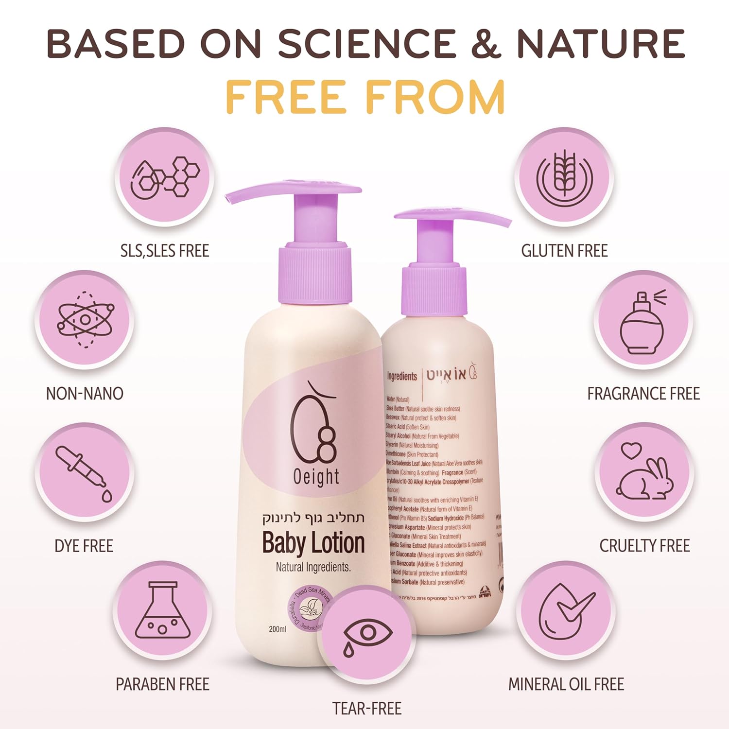 O'eight Newborn Natural Body Lotion 6.76 Oz Moisturizer with Dunaliella Salina and Dead Sea Minerals - Image 5