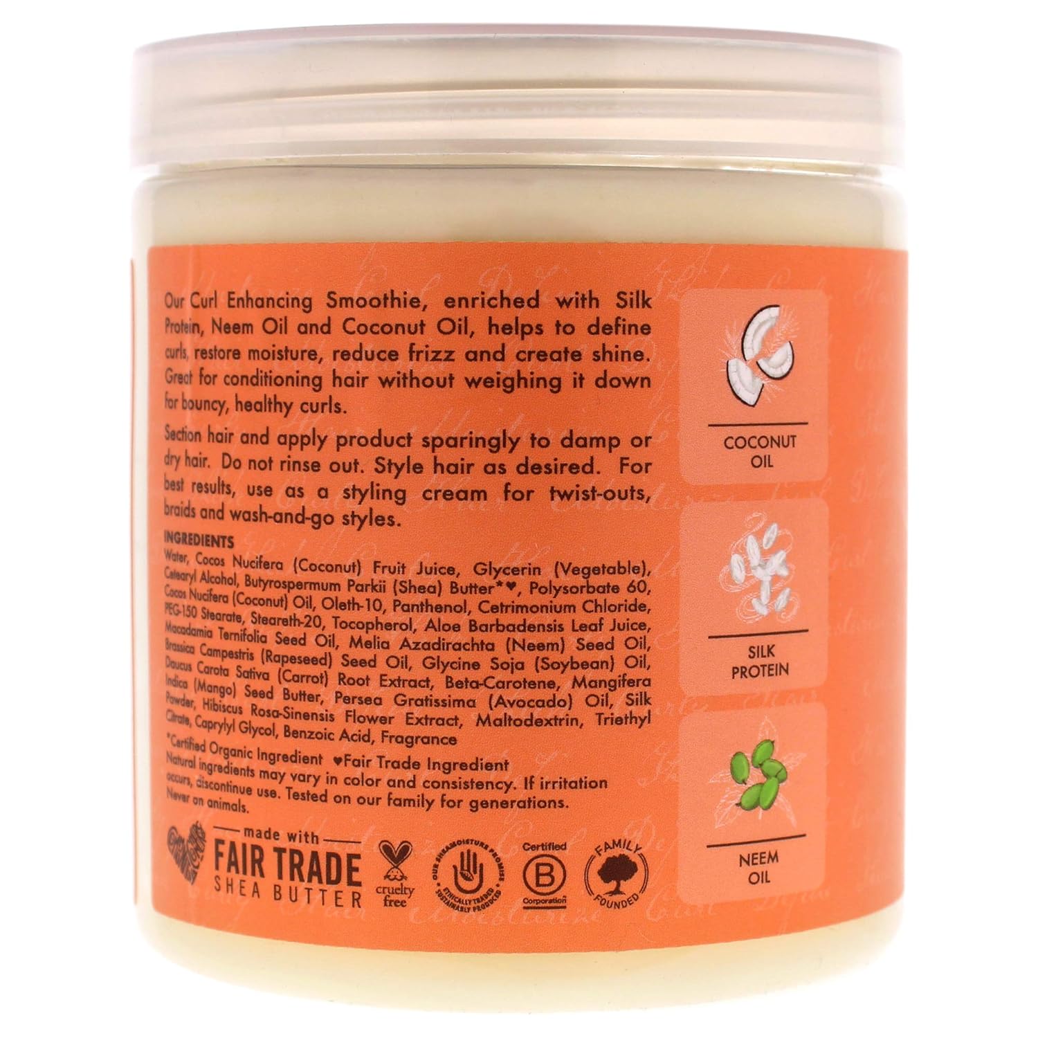 SheaMoisture Coconut Hibiscus Curl Enhancing Smoothie Hair Cream 20 oz Thick Curly Hair - Image 16