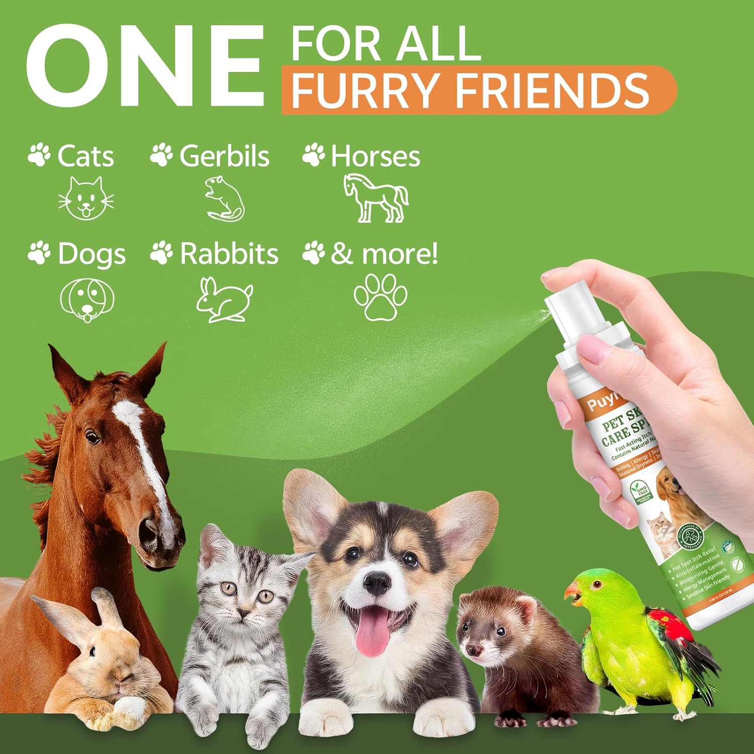 Itch Relief & Hot Spot Spray Treatment for Dogs & Cats - Natural Extract Formula for Anti Itch, Allergy Relief, Stop Scratching, Lickable, Wound Care Spray for All Animals (4.06 Fl Oz) - Image 6