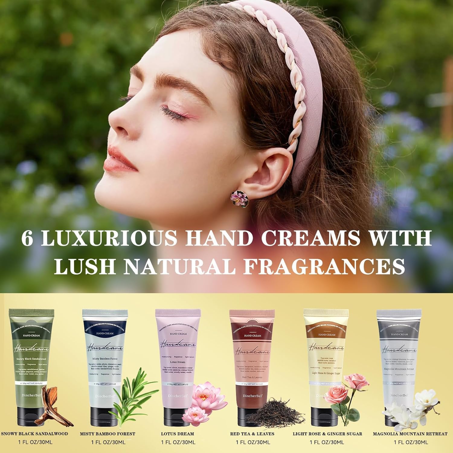 Travel Size Scented Hand Cream Gift Set for Dry Skin, 6 x 1.0 oz Tubes - Image 2