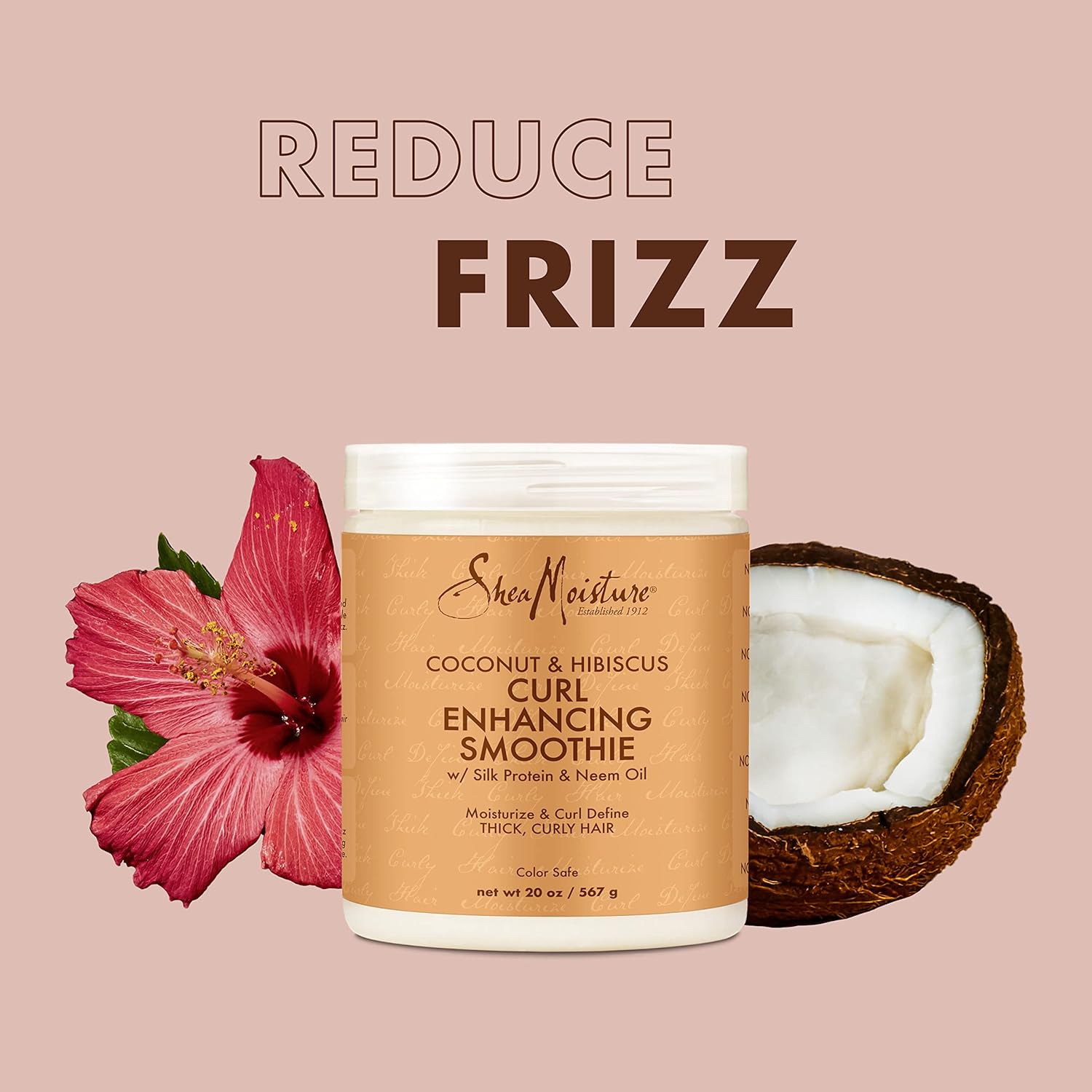 SheaMoisture Coconut Hibiscus Curl Enhancing Smoothie Hair Cream 20 oz Thick Curly Hair - Image 10