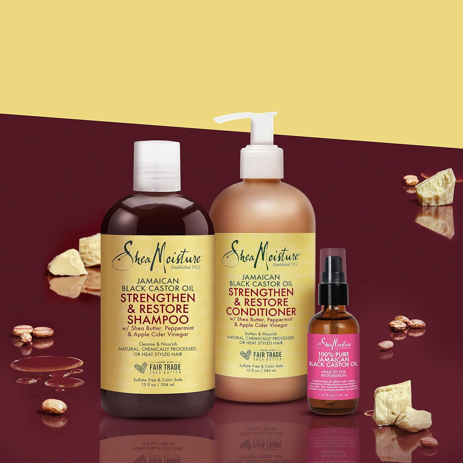 SheaMoisture Jamaican Black Castor Oil Shampoo Conditioner and Body Oil Set for Dry Hair and Skin - Image 6