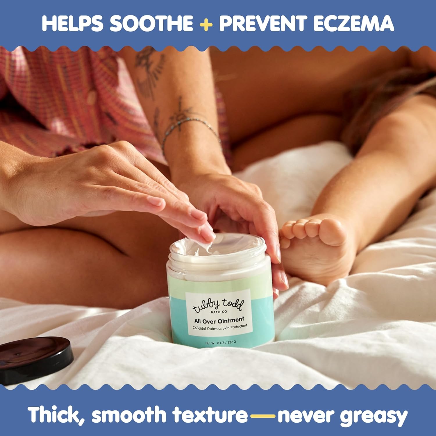 TUBBY TODD All Over Ointment - Baby Eczema Cream - Everyday Multi-Purpose Baby Skin Relief Cream - Sensitive Skin, Dry Skin & Irritation - Steroid & Gluten Free - Fragrance Free, 2 Pack 3.5oz & 8oz - Image 2