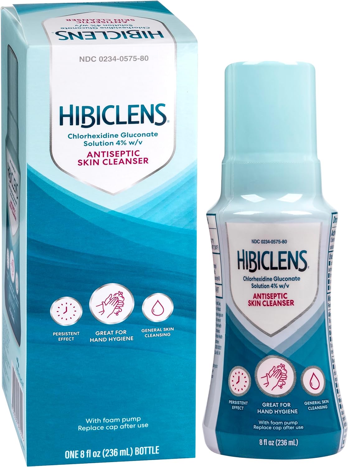 Hibiclens – Antimicrobial and Antiseptic Soap and Skin Cleanser – 8 oz with Foaming Pump – for Home and Hospital – 4% CHG
