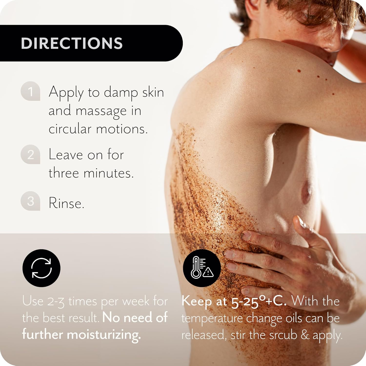 Salt Body Scrub with Cocoa & Coffee Oil, Vitamin E, Menthol - Exfoliating Body Scrub for Moisturizing Skin, Cleansing - Home Spa Care, Gift for Women Men, Vegan, Organic 10.58 Oz - Image 4