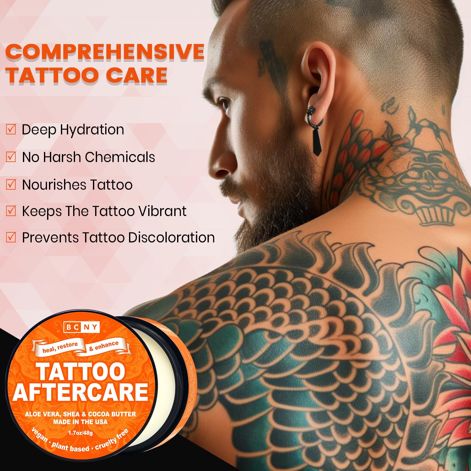Body Candy Tattoo Aftercare Tattoo Balm - All Natural Tattoo Cream - Tattoo Care for Old and New Tattooes, After Tattoo Cream/Ointment, Tattoo Brightener Lotion - Crema para Tatuajes - Image 4