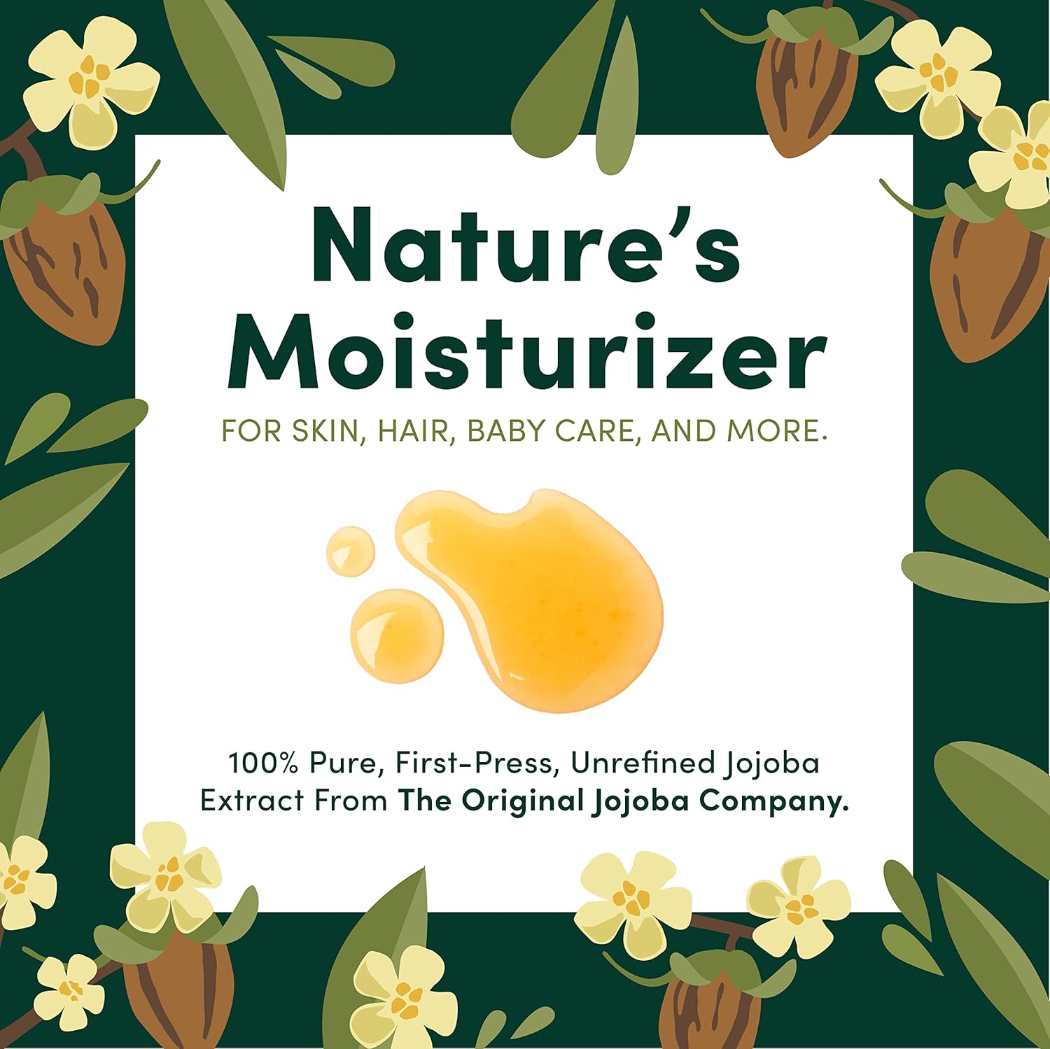 HobaCare Organic Jojoba Baby Oil with Pump Dispenser – 100% Pure Natural Unrefined Unscented Hexane Free Cold Pressed Jojoba Oil for Baby Hair, Infant Skin, Scalp Moisturizing (8.45 oz) - Image 2