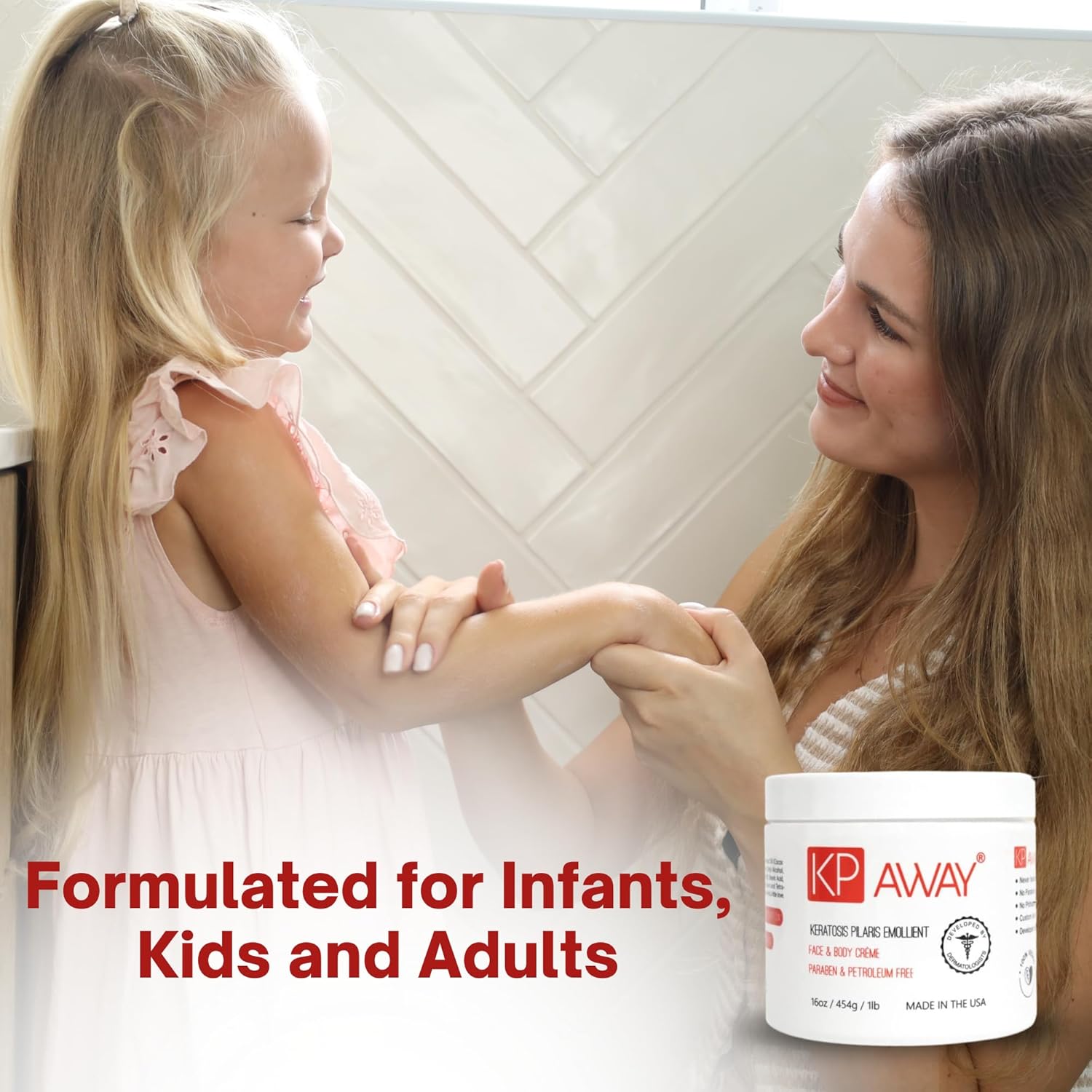 KP Away Moisturizing Keratosis Pilaris Cream for Kids | Gentle Hydration for Dry, Bumpy Skin | Dermatologist-Developed Lotion | Non-Irritating, Acid-Free Formula | 16 oz - Image 2