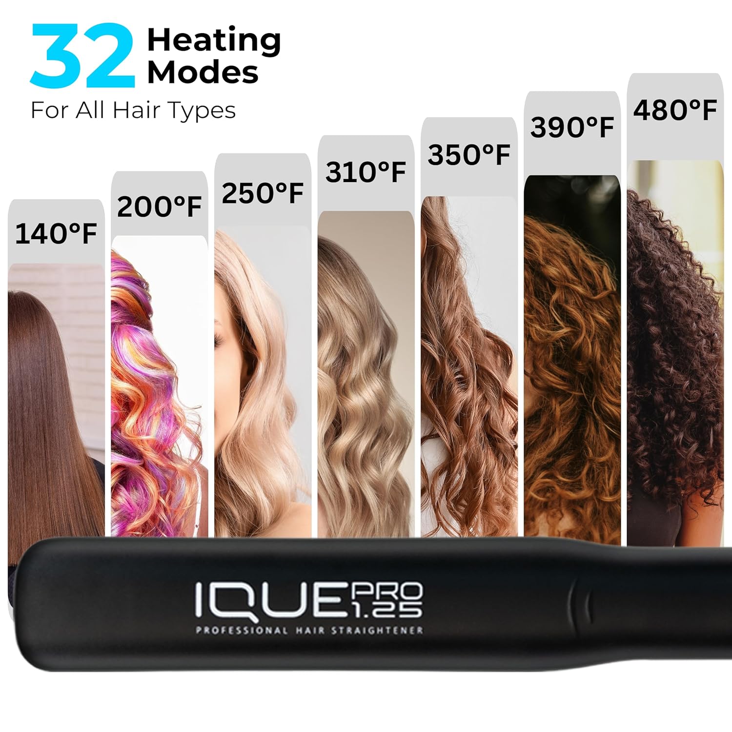 Nano Titanium 2-in-1 Flat Iron Hair Straightener and Curler 1.25 Inch with Adjustable 480°F LCD Display - Image 4