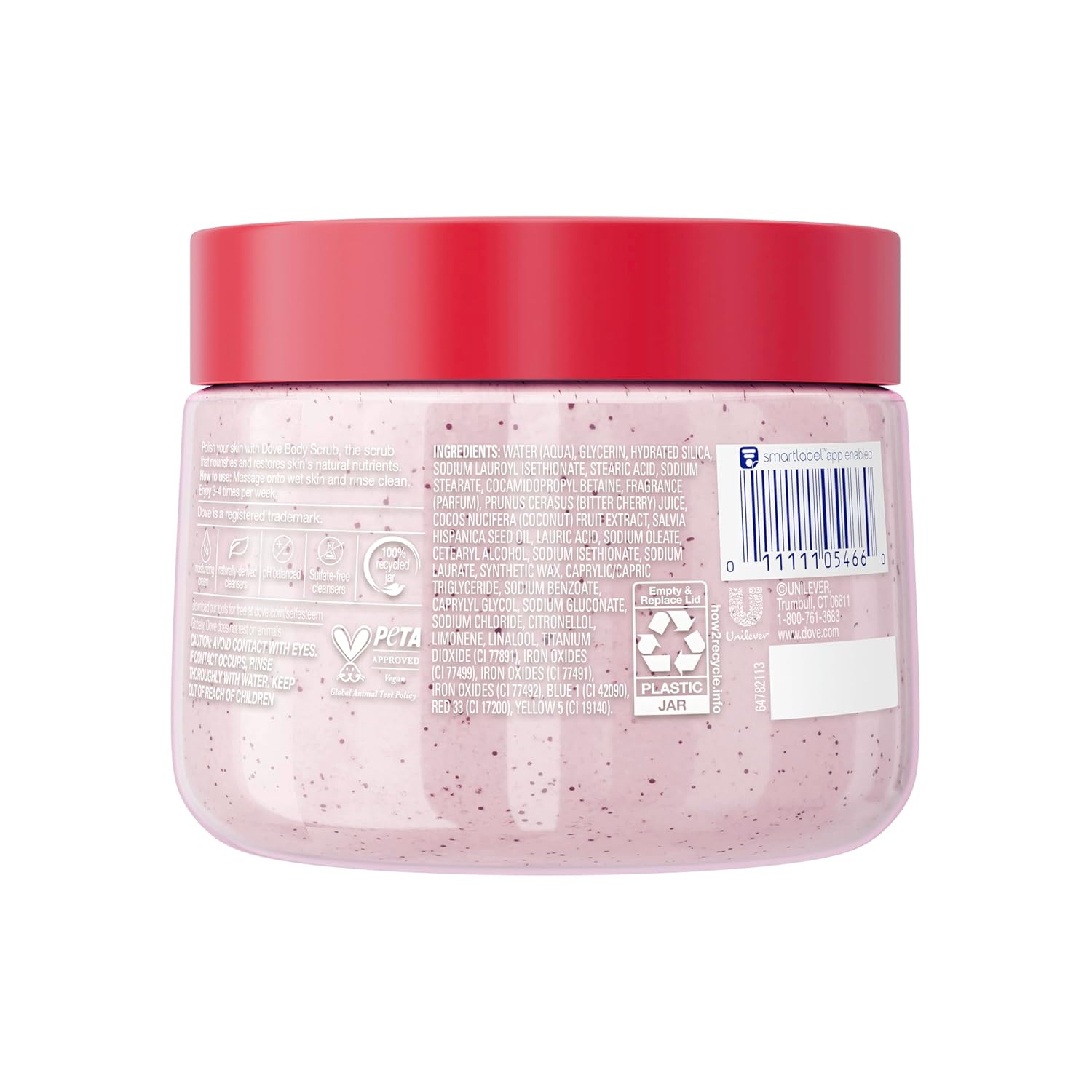 Dove Cherry & Chia Milk Body Scrub 15 oz for Exfoliated, Nourished, Smooth Radiant Skin - Image 2
