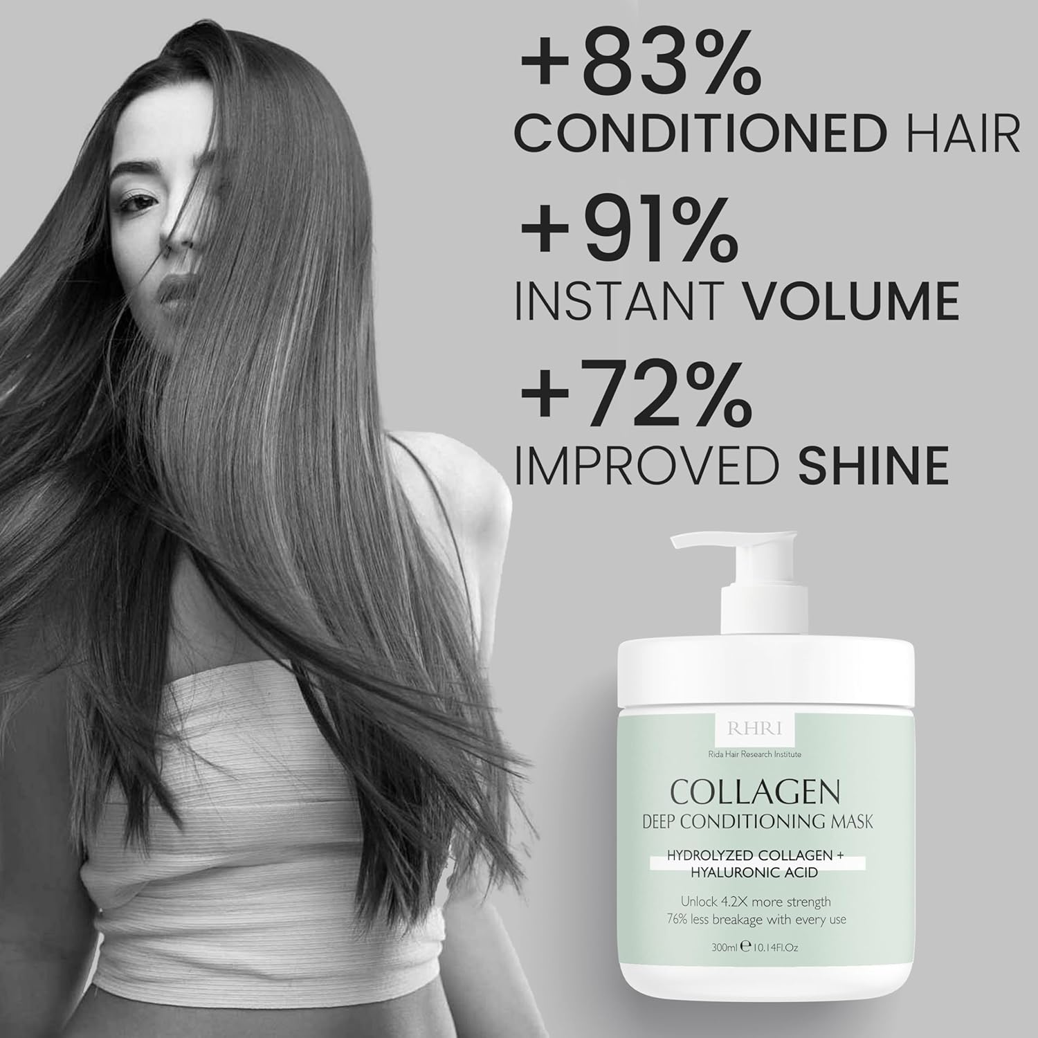 Hair Mask for Dry Damaged Hair and Growth, Deep Conditioner for Dry Damaged Hair, Hair Mask for Bleached Damaged Hair, Deep Conditioning Hair Mask Collagen with Hyaluronic Acid - Image 3