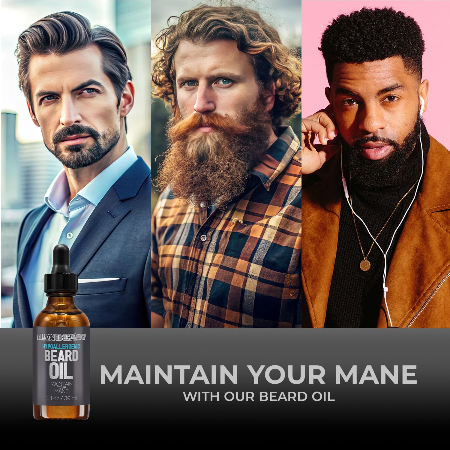 Nut-Free Hypoallergenic All Natural Beard Oil for Men - 30ml Mustache Conditioner Moisturizer - Image 6