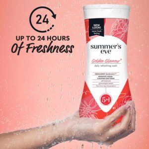 Summer's Eve Golden Glamour Daily Refreshing All Over Feminine Body Wash, Removes Odor, Feminine Wash pH Balanced, 15 fl oz (Pack of 2)