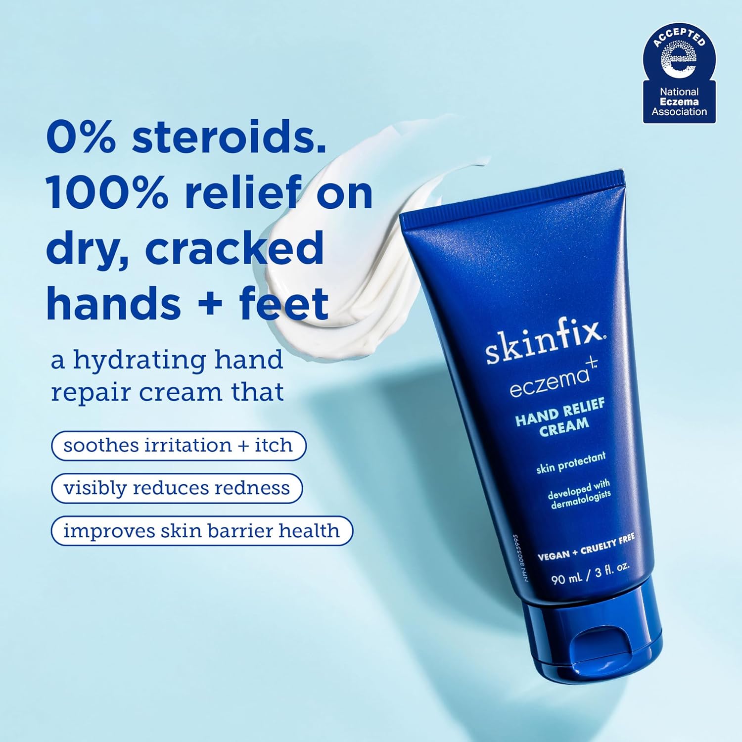 Skinfix Eczema+ Hand Relief Cream: Hydrating Hand Repair Cream to Address Eczema & Dry, Cracked, Sensitive Skin, 3 Fl Oz - Image 2