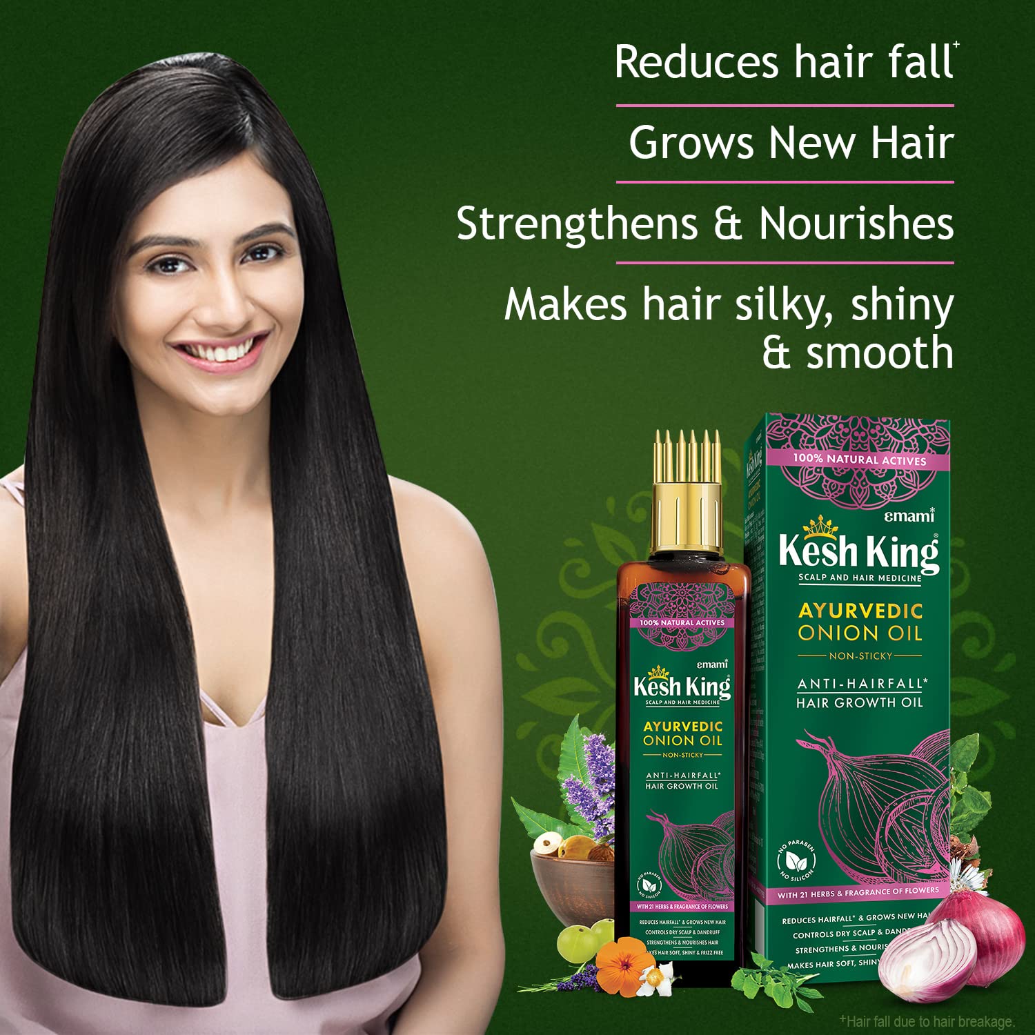 Organic Onion Hair Oil with Curry Leaves for Hair Growth and Loss Control, 6.76 Fl Oz - Image 4
