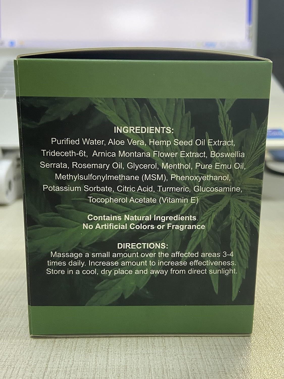 Natural Hemp Cream for Muscles, Joints, Lower Back, Back, Knees, Neck, Fingers, Elbows- 8.5 fl oz - Arnica,MSM, Turmeric, Emu Oil, Menthol, Aloe - Image 9