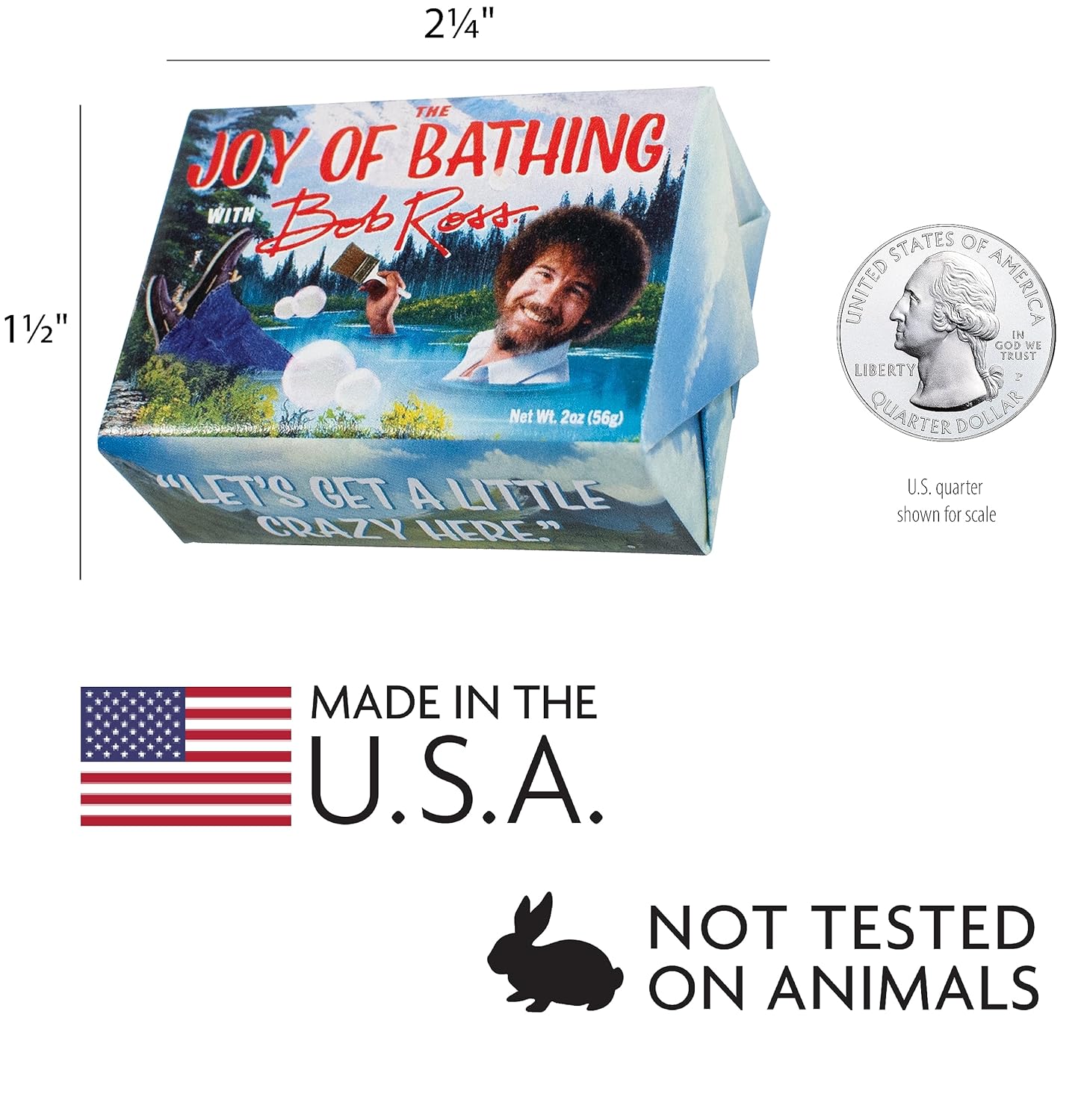 The Unemployed Philosophers Guild Bob Ross Soap - Made in The USA, 2oz (56g) Travel Sized Guest Bar Soap - Image 2