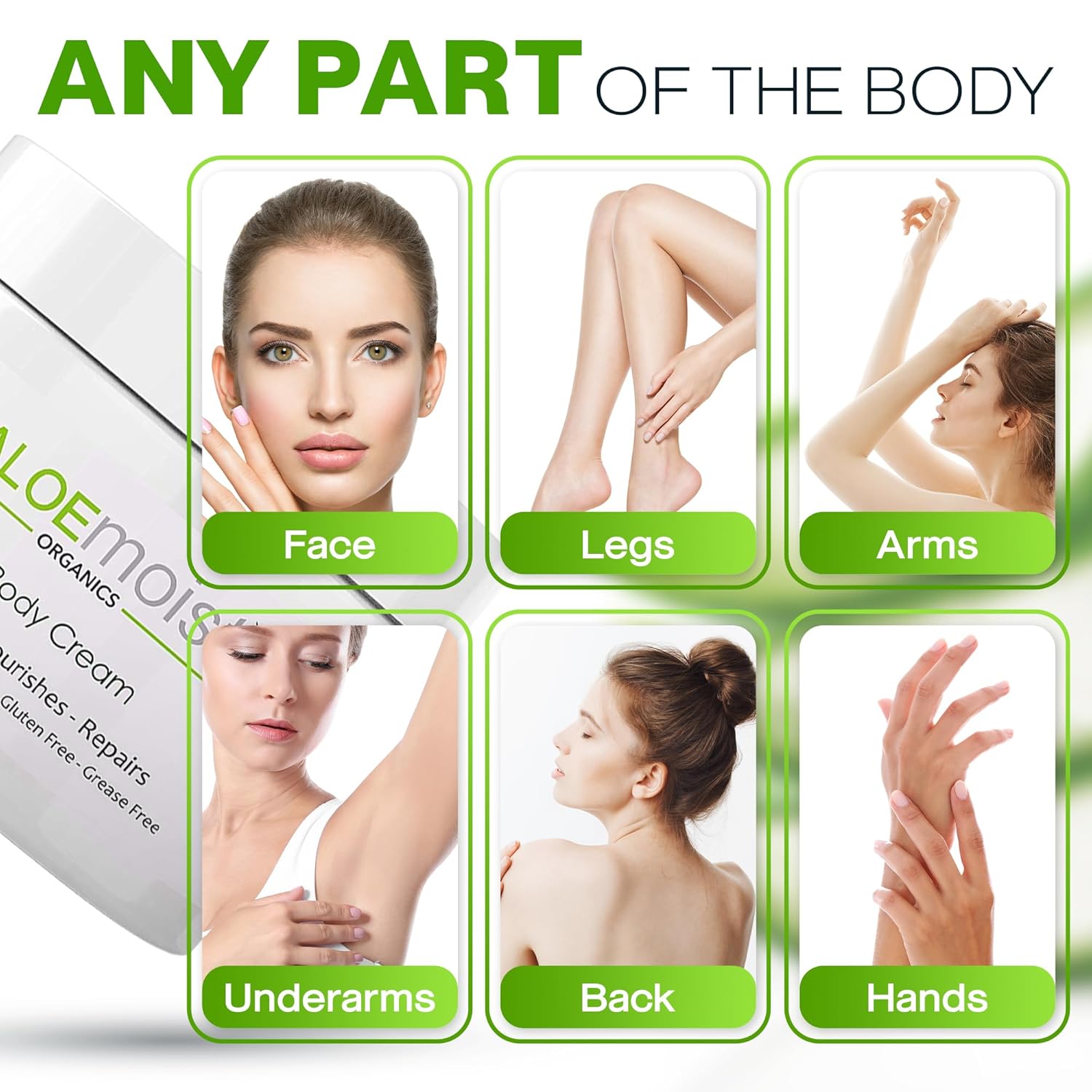 Organic Aloe Vera Face and Body Moisturizing Cream with Vitamins Shea Butter 8 oz 2 Pack - Image 4