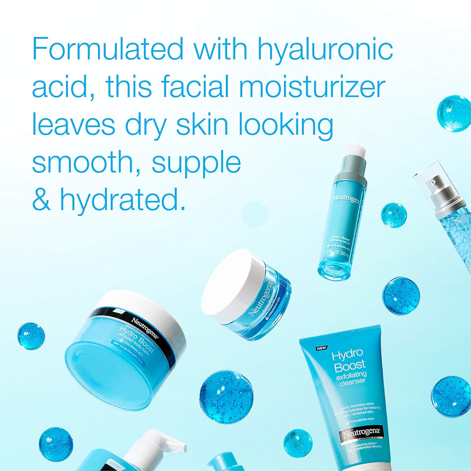 Neutrogena Hydro Boost Water Gel Fragrance-Free Facial Moisturizer, 1.7 fl. oz, Hydro Boost Hydrating Facial Cleansing Gel with Hyaluronic Acid, 2 oz, Travel Size - Image 2