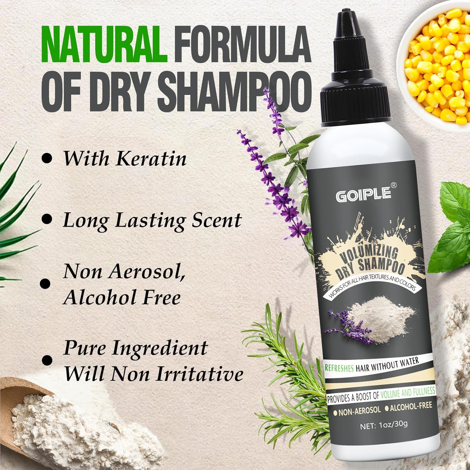 Natural Ingredient Powder Dry Shampoo, 2-Pack for All Hair Types and Oily Hair - Image 5