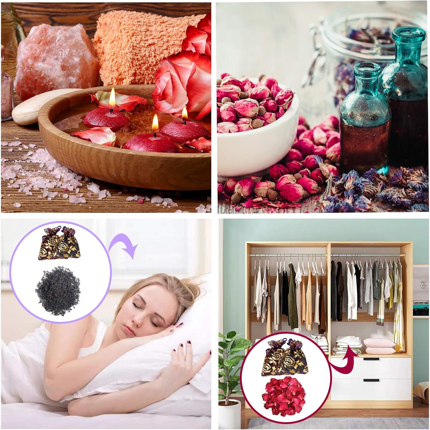 9 Bags Dried Flowers,100% Natural Dried Flowers Herbs Kit for Soap Making, DIY Candle Making,Bath - Include Rose Petals,Lavender,Don't Forget Me,Lilium,Jasmine,Rosebudsand More - Image 5