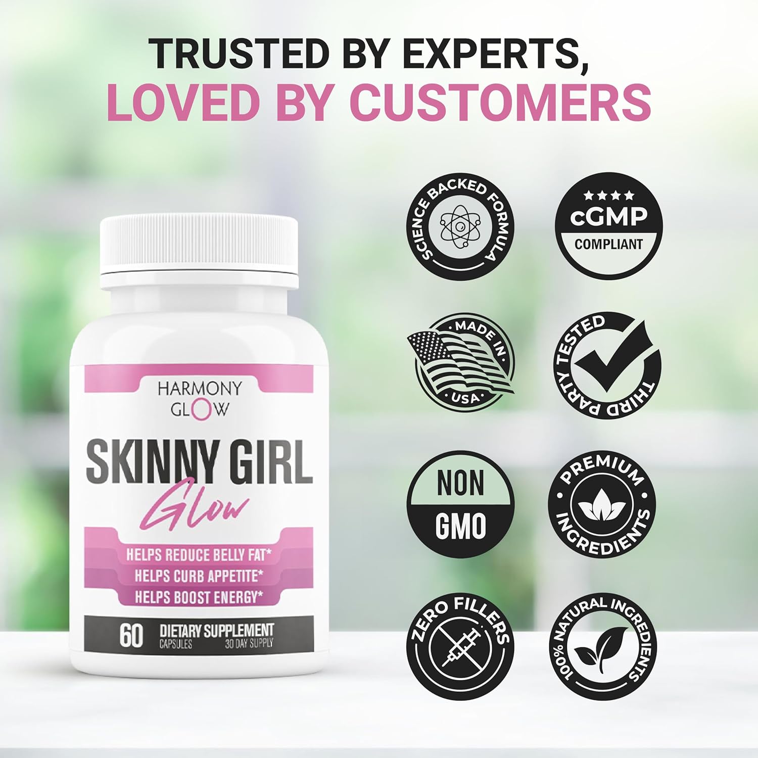 Skinny Girl Glow | Max Strength Weight Loss Pills for Women to Lose Belly Fat | Appetite Suppressant, Belly Fat Burner, Carb Blocker, Energy Booster | 7 Ultra Ingredients for Results - 60 Capsules - Image 4