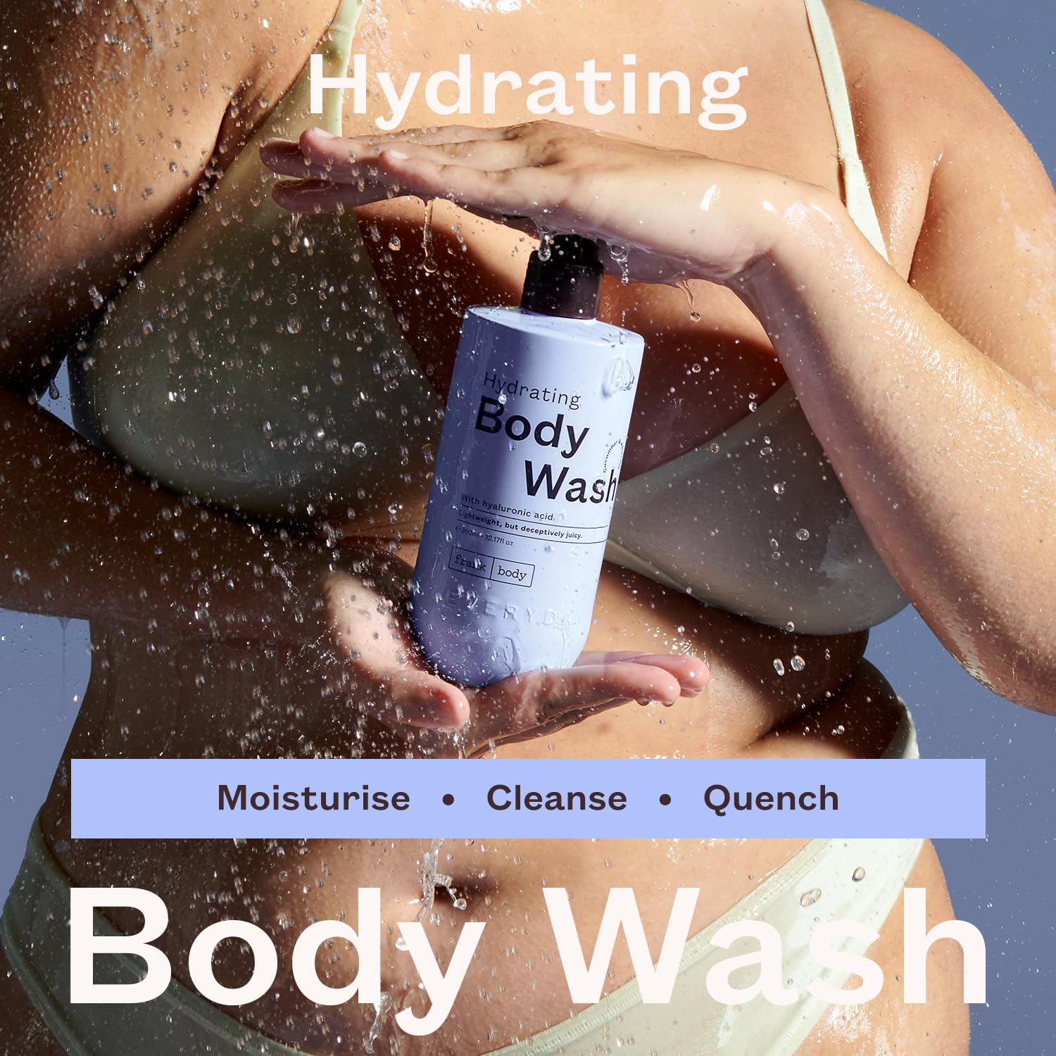 Frank Body Hydrating Body Wash 360mL Vegan Cruelty Free with Hyaluronic Acid Aloe Vera - Image 2