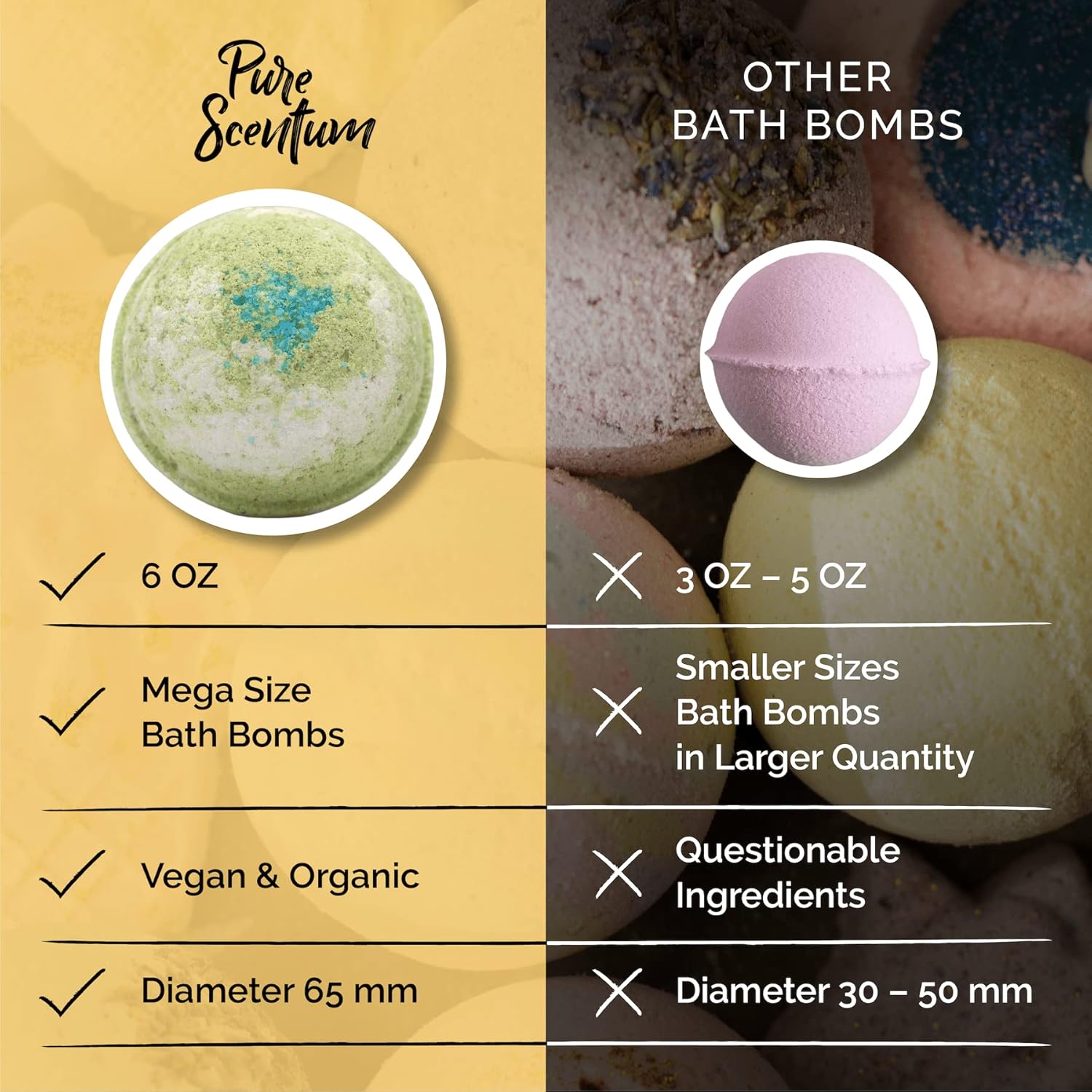 Bombceutical 6-Piece Calming Bath Bomb Gift Set for Women with Kale, Kelp, Collagen, Probiotic for Skin Relief - Image 3