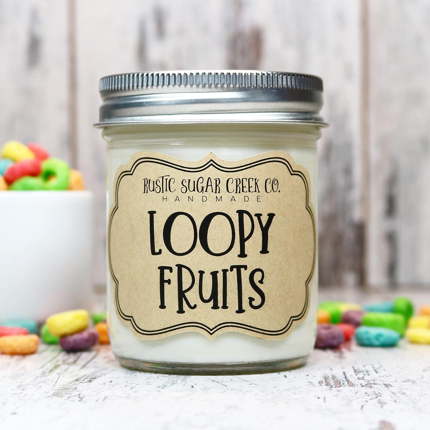 Fruity Loopy Fruits Kitchen Decor Scented Candle 10oz Natural Soy Wax - Image 2