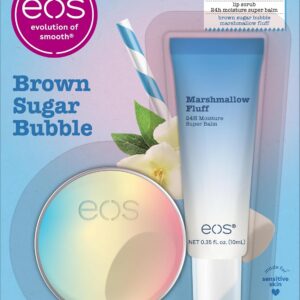 eos Flavor Lab Secret Menu Gift Set - Brown Sugar Boba Lip Scrub Exfoliator & 24H Moisture Super Balm, Limited-Edition Lip Treatment, Nourishing, 2-Pack