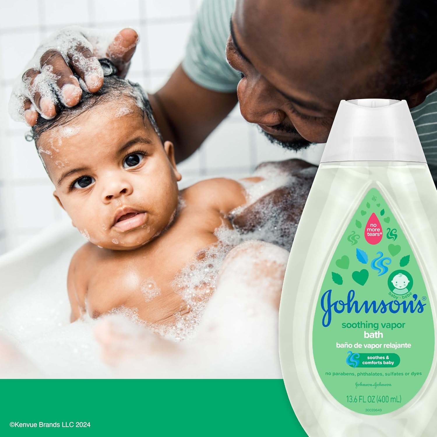 Johnson's Baby Vapor Bath with Soothing Aromas to Relax Babies, Gentle Tear-Free Baby Bath Soothes & Comforts Baby, Hypoallergenic Liquid, Paraben-, Dye- & Sulfate-Free, 13.6 fl. oz - Image 2