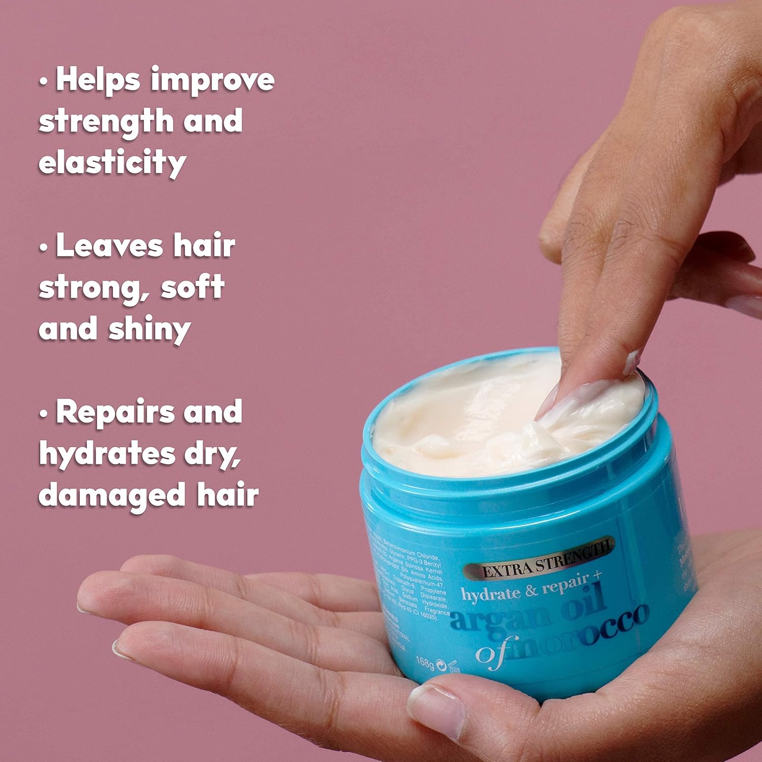OGX Extra Strength Hydrate Repair + Argan Oil of Morocco Hair Mask Deep Moisturizing Conditioning Treatment, Citrus, 6 Ounce - Image 6