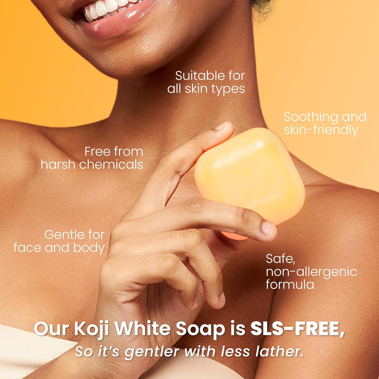 Koji White Kojic Acid & Vitamin C Brightening Soap, Hydrating Face & Body For Radiant Glow Skin, Nourishing, Moisturizing, Even Tone Cleansing Bar, Vegan, Paraben-Free, 2.82 oz (2 Bars) - Image 6