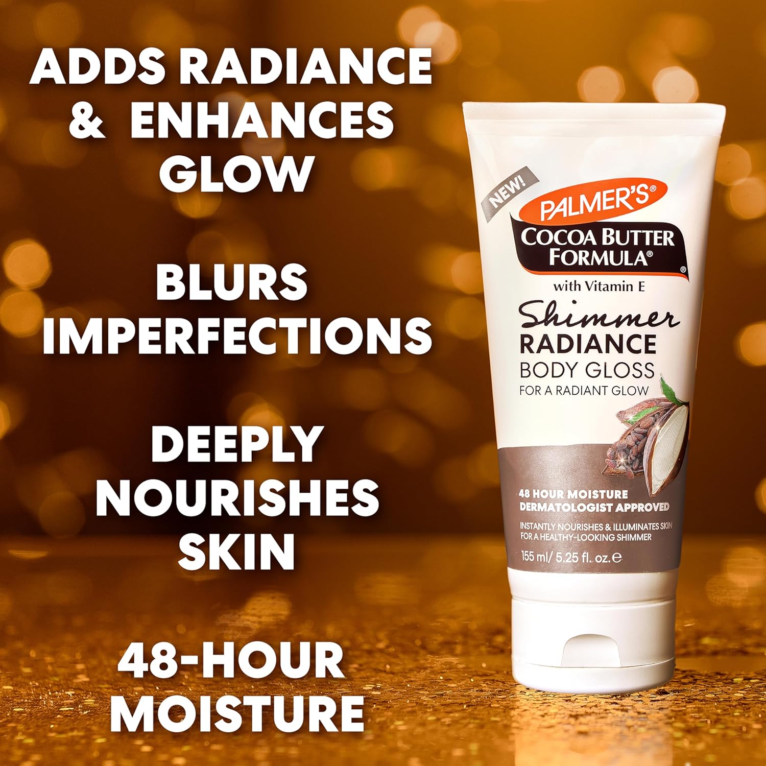 Palmer's Cocoa Butter Formula Shimmer Body Lotion with Vitamin E, 5.25 Fl Oz, Radiance Body Gloss, Help Blur Veins, Cellulite, Marks, 48 Hour Moisture - Image 4