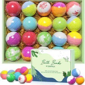 Bath Bombs for Women Gift Set, 20 Organic Bath Bombs with Essential Oil, Handmade SPA Bubble Bath for Relaxing, Gift for Her/Him, Women, Girls, Wife, Mother