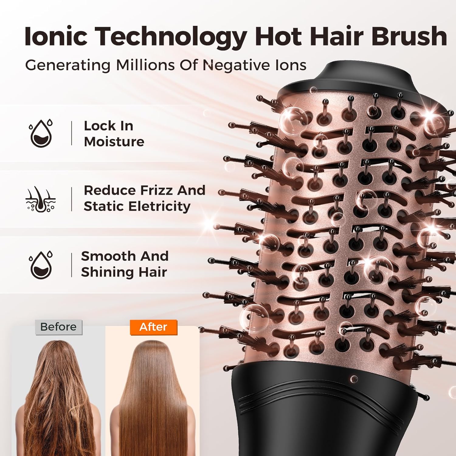 Slopehill Ionic Dual Voltage 1000W Hair Dryer Brush with 2 Heat Speed Settings - Image 5