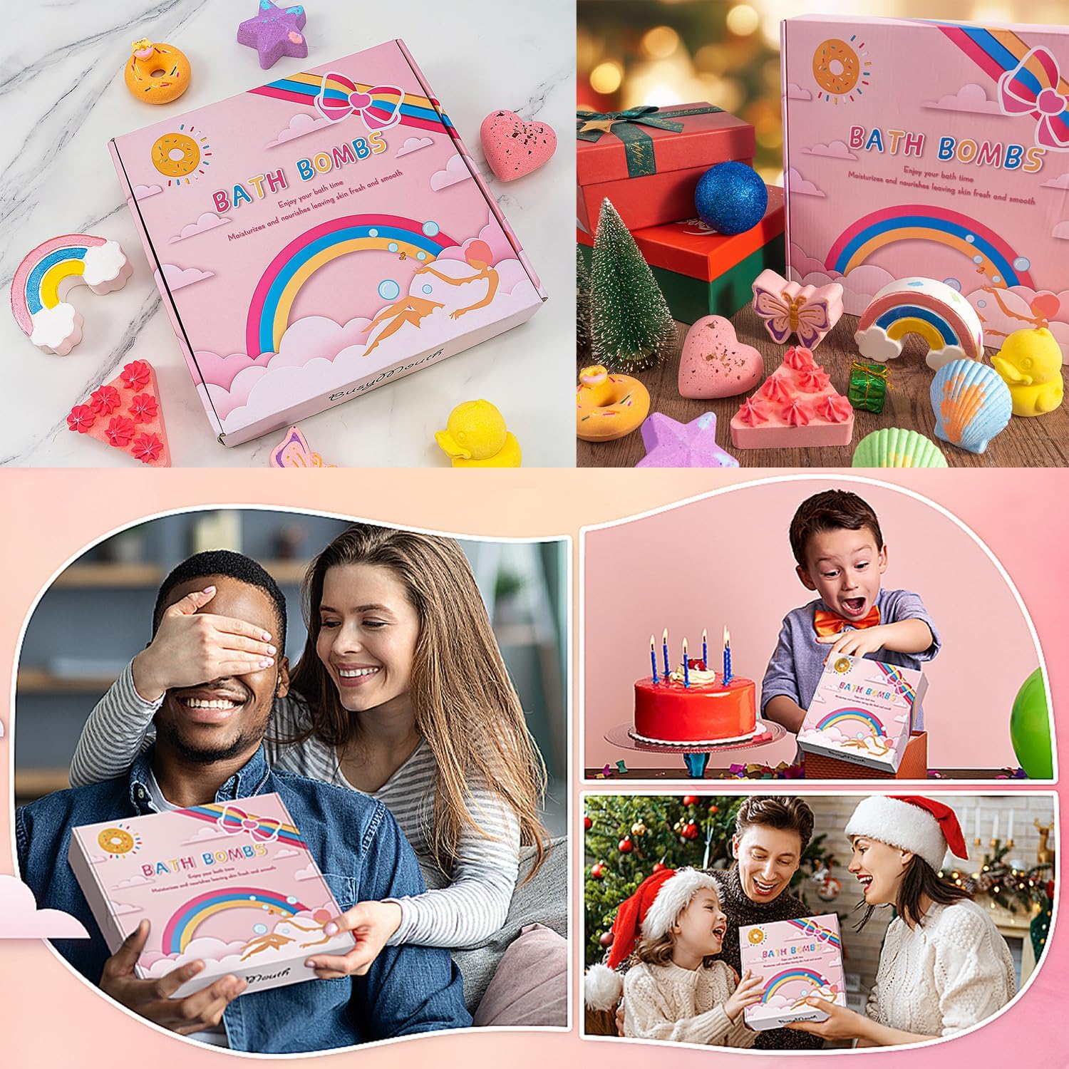 BusyMouth 9 Piece Kids Bath Bomb Gift Set with Surprise Toys for Non-Toxic Bubble Fun - Image 2