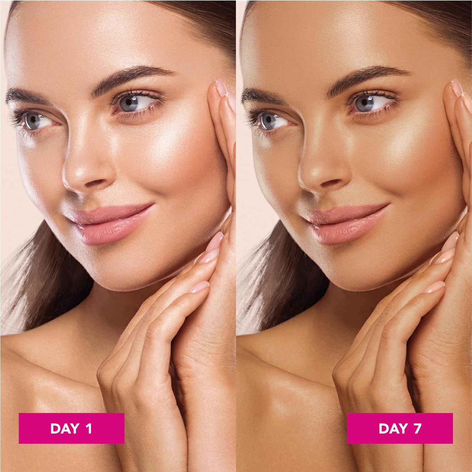 Jergens Natural Glow +FIRMING Self Tanner Body Lotion, Fair to Medium Skin Tone & Jergens Natural Glow Face Self Tanner Lotion, SPF 20 Sunless Tanning, Fair to Medium Skin Tone - Image 6