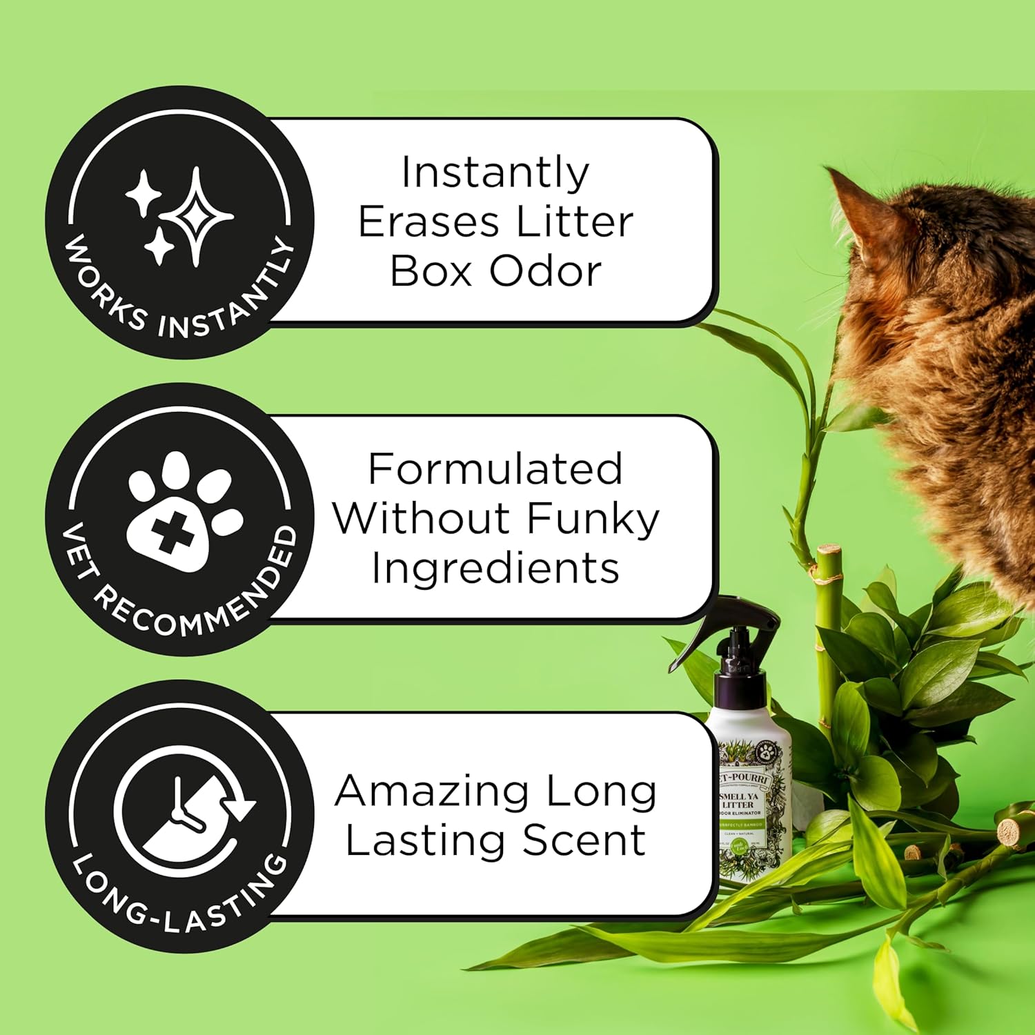 Pet-Pourri Smell Ya Litter Cat Deodorizer Spray – Kitty Litter Box & Home Odor Freshener – Plant Based Ingredients – Vet Recommended – Great for Air, Carpet, Litter Box, Pee, Urine & Strong Pet Odors - Image 3